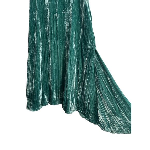 VTG Womens Skirt Size L Green Crushed Velvet Tiered Boho Witchy 90s Whimsigoth - Picture 3 of 7